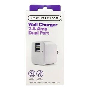 White Dual Port Wall Charger